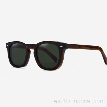 Gafas de sol cuadradas retro de acetato para mujeres y hombres